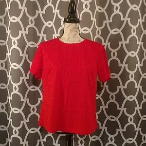 Red polka dot polyester shirt